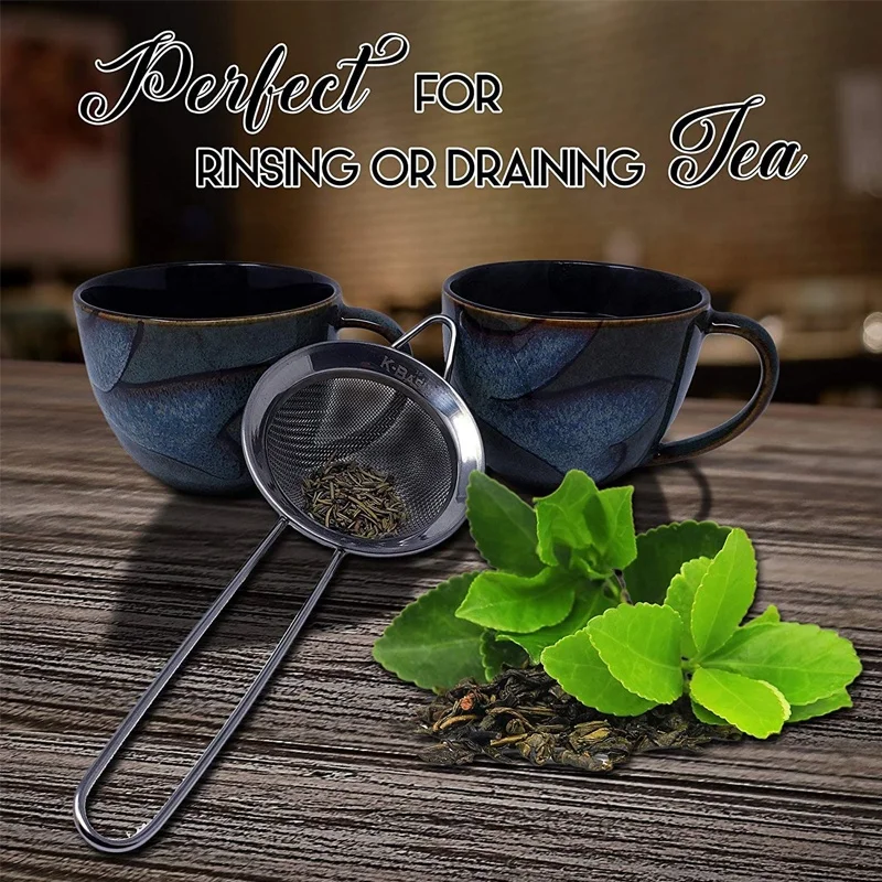 Kitchen Tools & Gadgets Fine Mesh Sieve Long Handle Food Grade Level Stainless Steel Mesh Strainers Colander