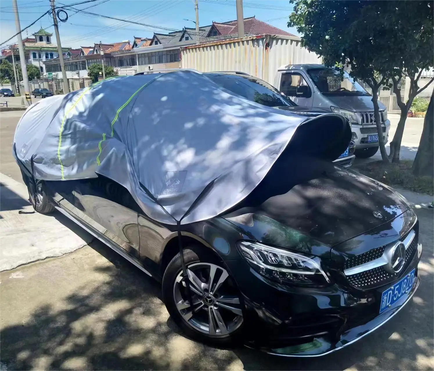 Custom Logo Foldable Car Cover Roof Umbrella automobile Sunshade