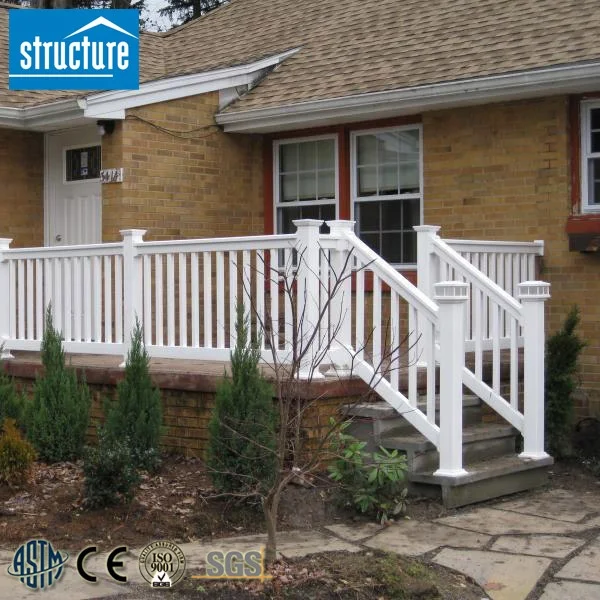 Outdoor Custom Size White PVC Plastic Vinyl Stair handrail