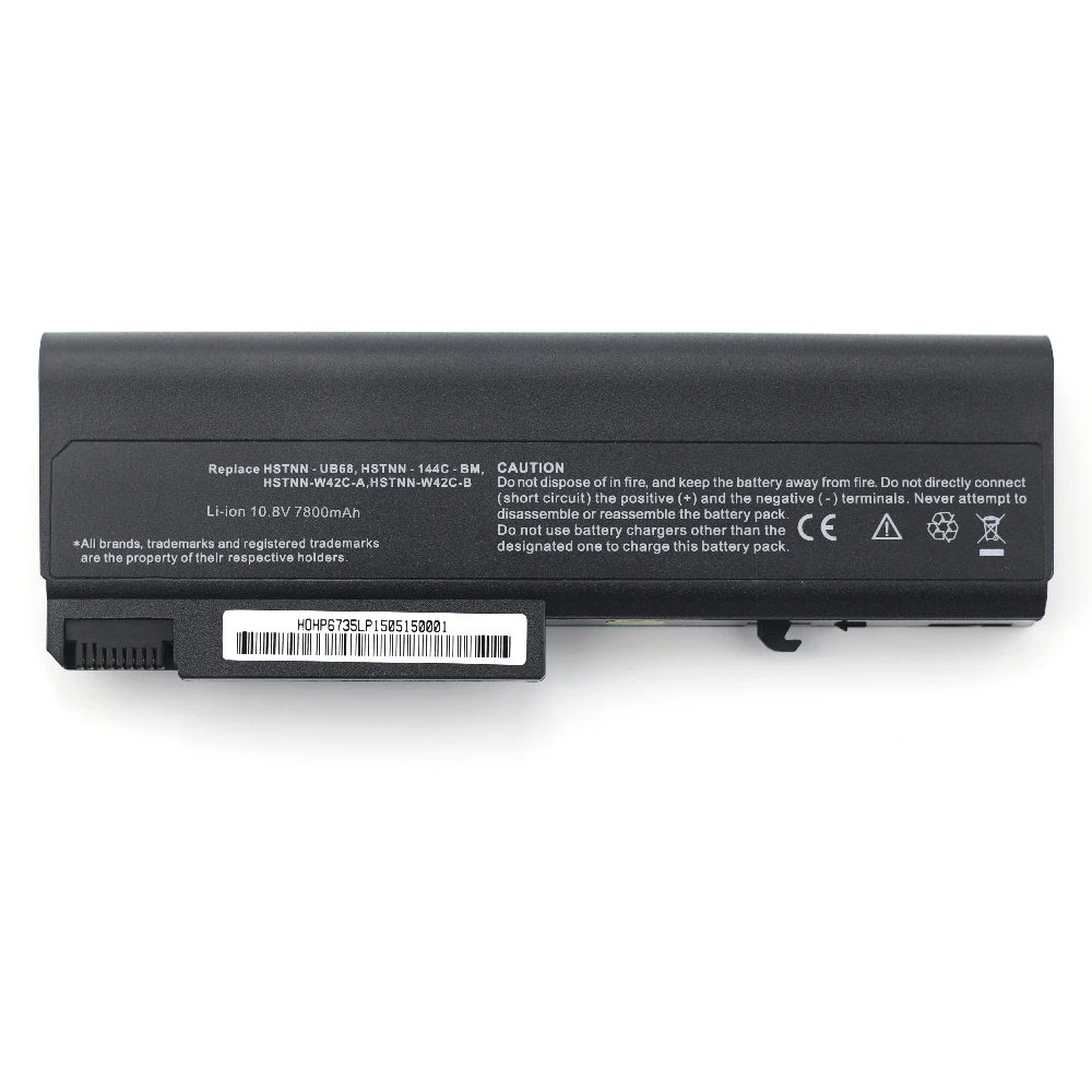 
High quality replacement laptop battery for HP HSTNN-UB68 HSTNN-W42C 451085-141 6530B 6735B 6600 mAh 9-Cell 