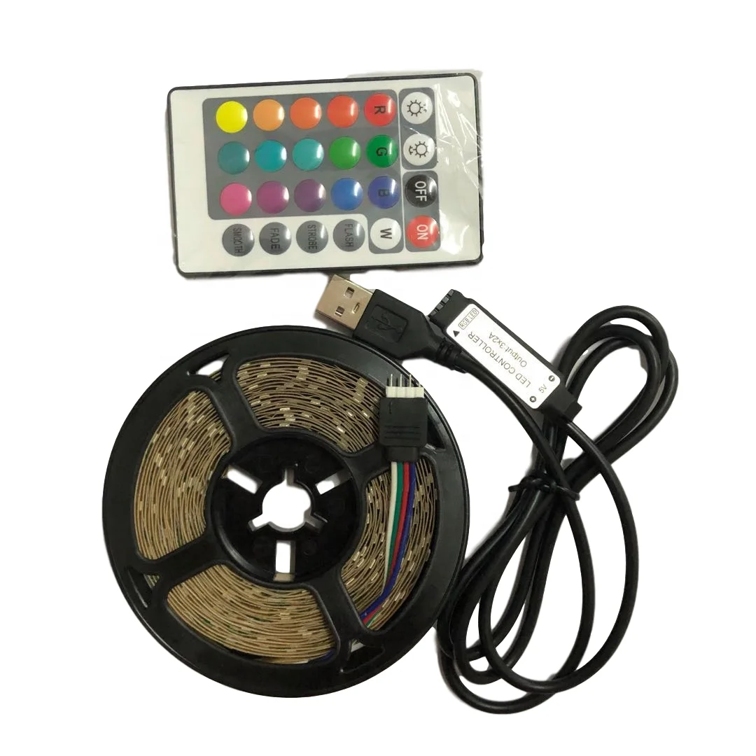 USB LED Strip lamp 2835SMD DC5V 3M Flexible LED light Tape Ribbon  Desk Screen Tape TV Background Lighting