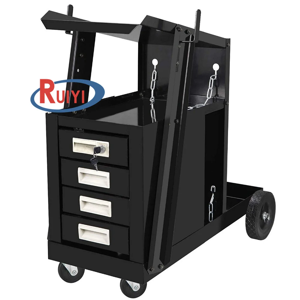 four drawers metal welding machine moving welding cart