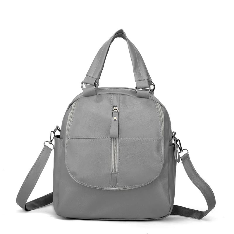 Custom Dropshipping New Fashion Multi-function PU Soft Leather Women Backpack