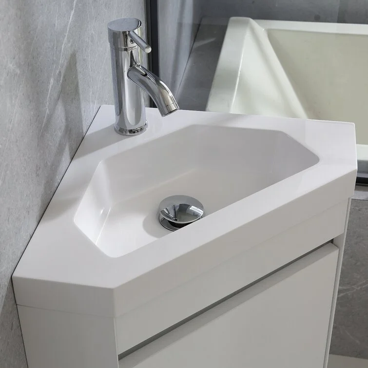 Wall-mounted Corner Ceramic Washbasin Small Apartment Bathroom Washbasin Cabinet