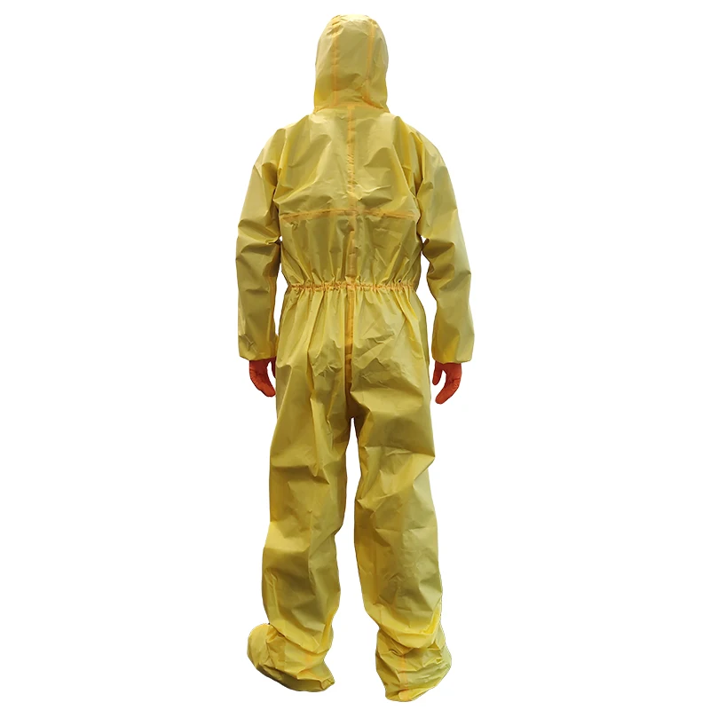Orange Safety Clothing PPE Working Uniform Hazmat Chemical Protective PP PE Waterproof Wholesale Custom Coverall for Men