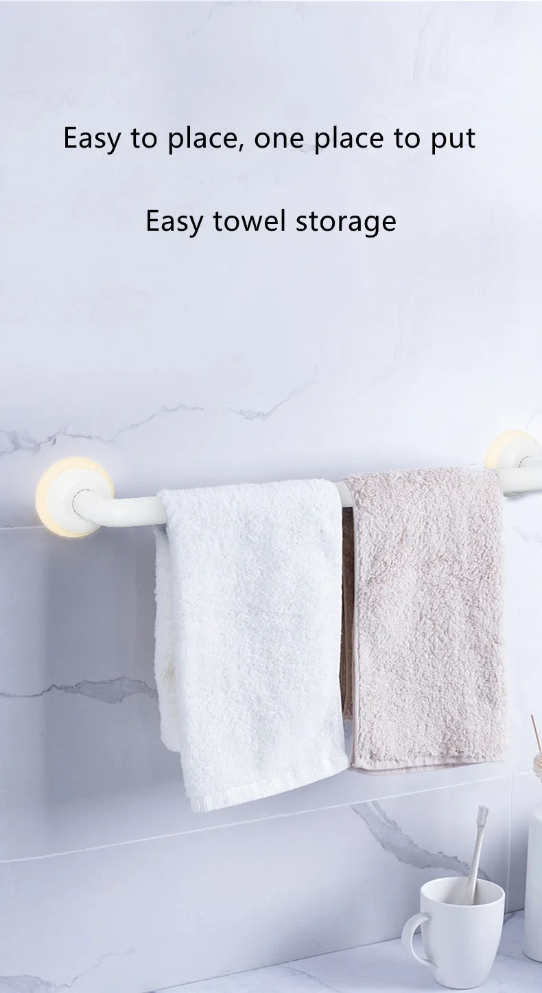 Cross-border factory LED luminous non-punching towel rack bathroom magic atmosphere luminous traceless non-punching