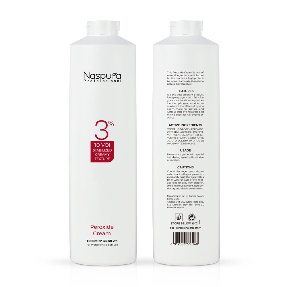 Salon hair care products peroxide cream hair developer 3% 6% 9% 12%