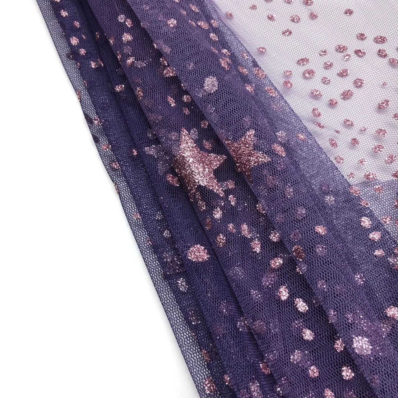 100 polyester Sparkly Sky Star Glitter Tulle Hot Sale Glitter Mesh Fabric gradient fabric bridal fabric For Party dress