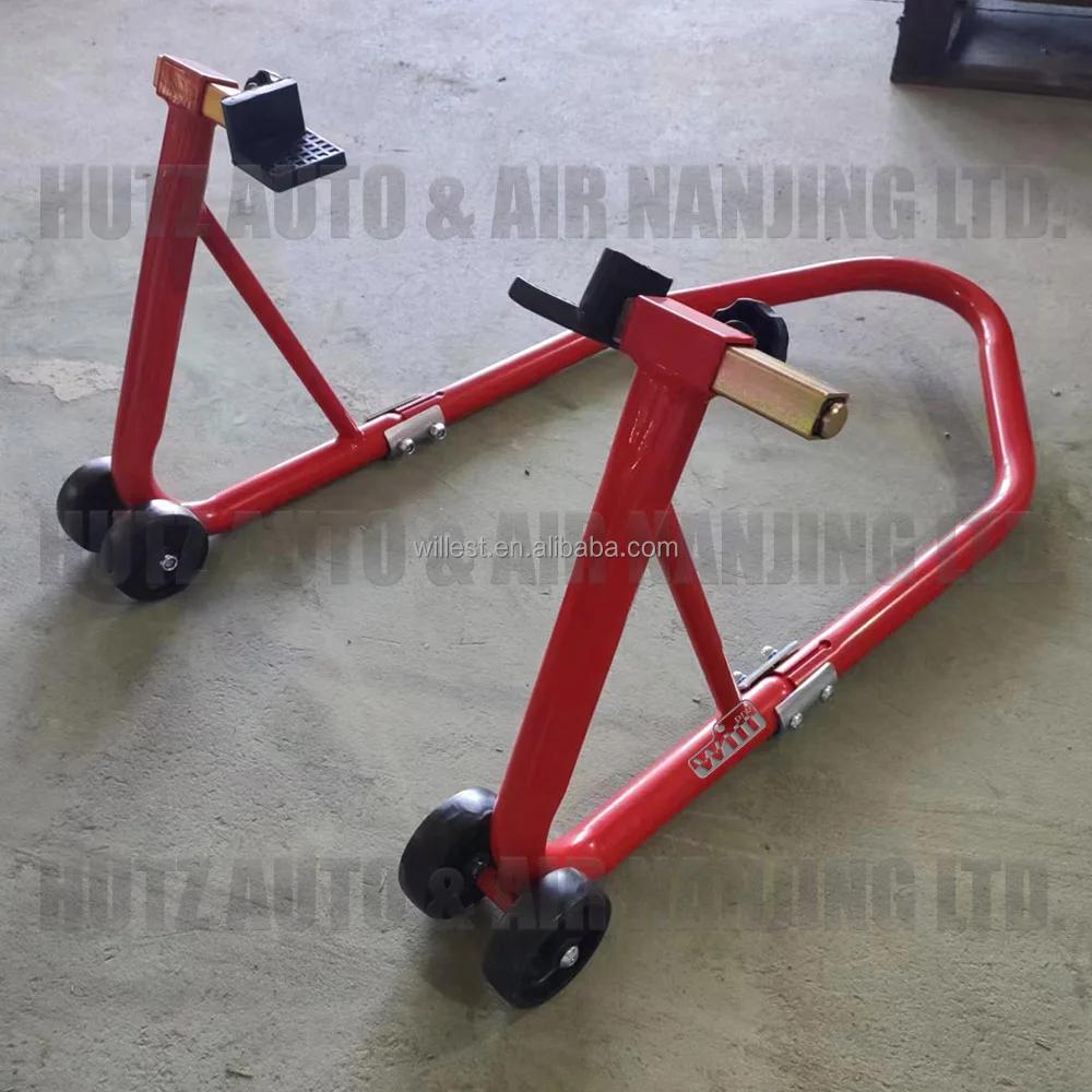 Motorbike rear paddock stand HUTZ 750 lbs steel tube motorcycle parking stand MS06R03A adjustable wheel support stand
