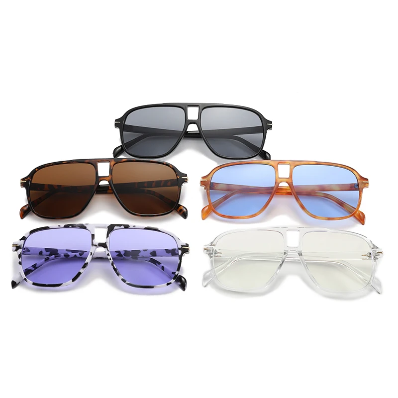 HW 6648 Vintage double bridge Retro High quality custom Women Men oversized Sunglasses Fashion Sun Glasses Shades 2022