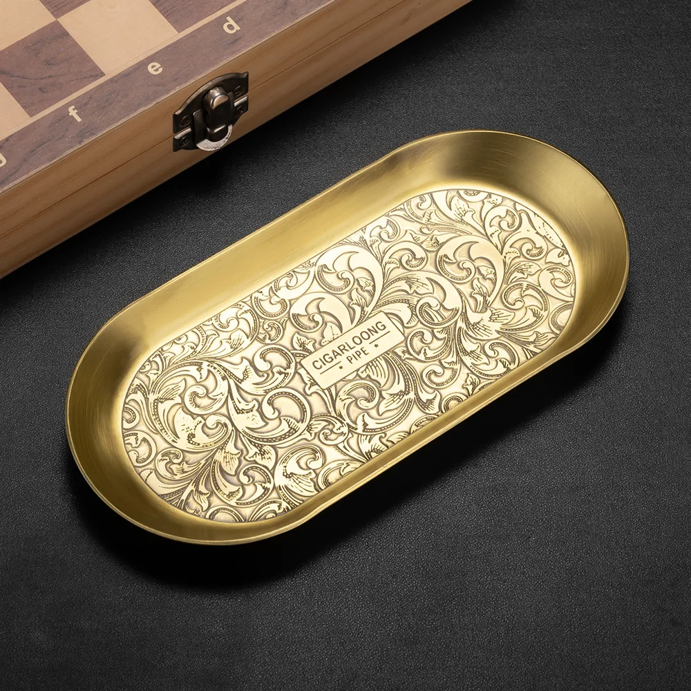 CIGARLOONG New Arrival Pipe Set Cigar Luxury Metal Smoking Set 7 Piece Set Ashtray Pipe Stand