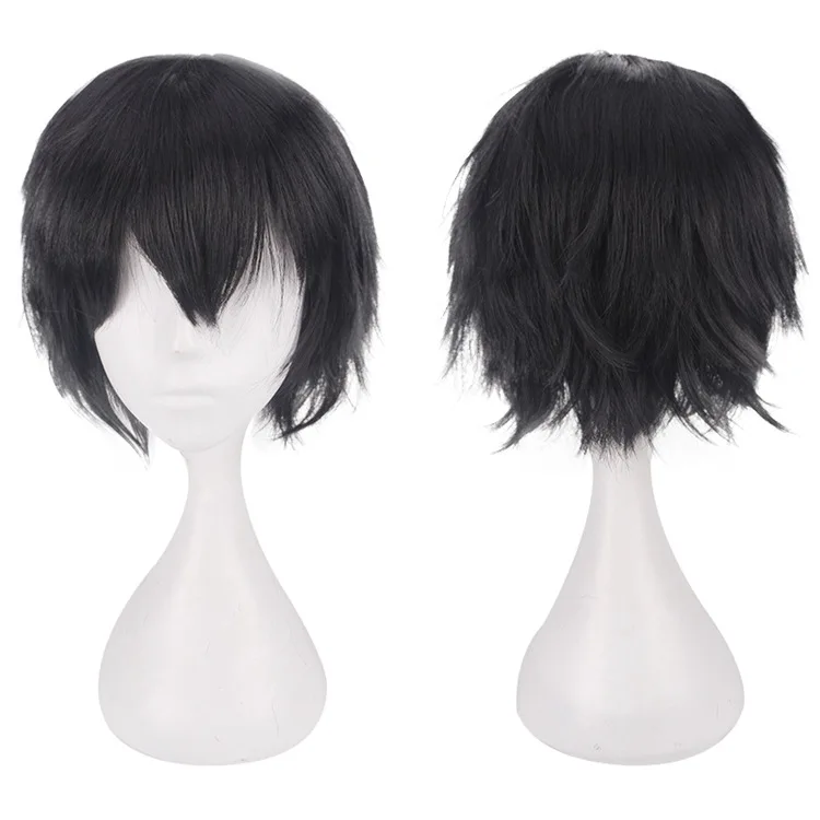 Anime cosplay halloween synthetic short wavy red silver golden yellow green pink purple orange white universal cosplay wig bangs