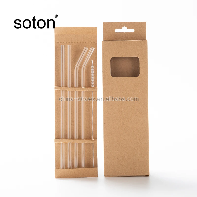 Экологически чистая многоразовая прозрачная стеклянная солома оптом