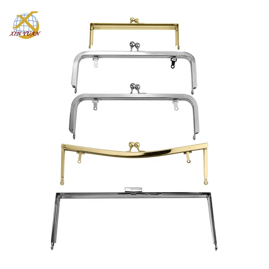 Customized High Quality popular squeeze metal purse frame bag hardware