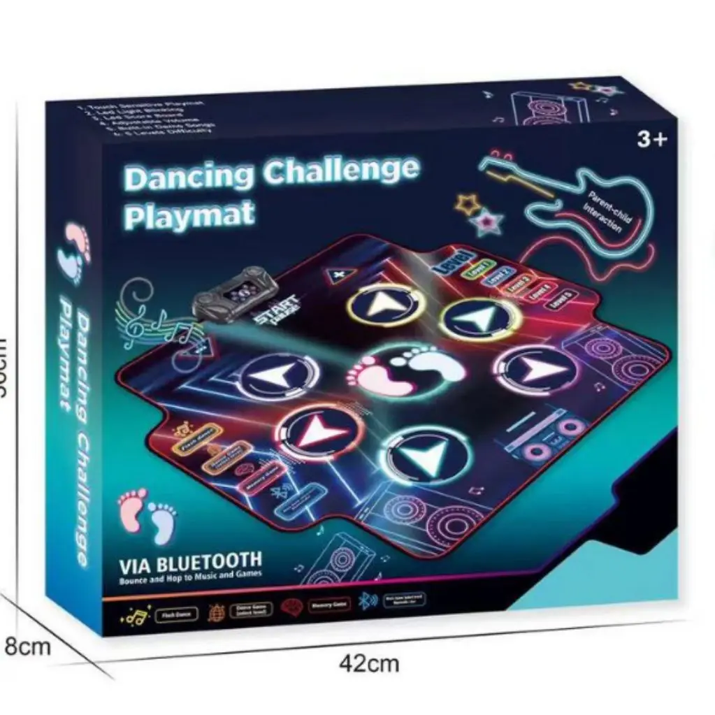 Dance Mat Toys for 3-12 Year Old Kids Electronic Dance Pad with Light-up Wireless Bluetooth Birthday Toys Gifts Music Blanket