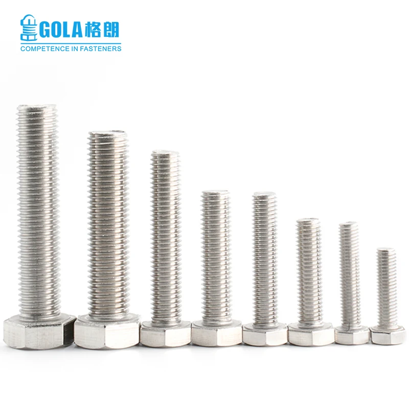  DIN933 DIN931 SS304 A2 70 A4 80 M6 M12 шестигранные болты с плоской головкой A480 нержавеющая сталь 316 шестигранный болт и гайка