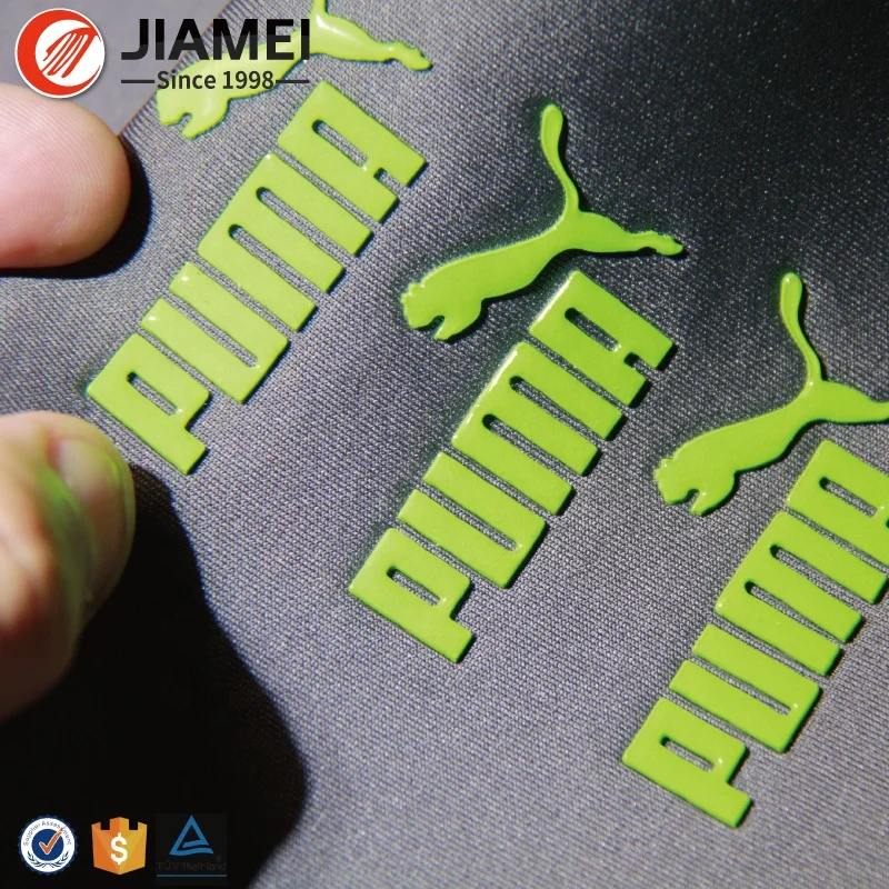 Custom Sports Shirt Clothing Raised Silicone Heat Transfer Brand Label