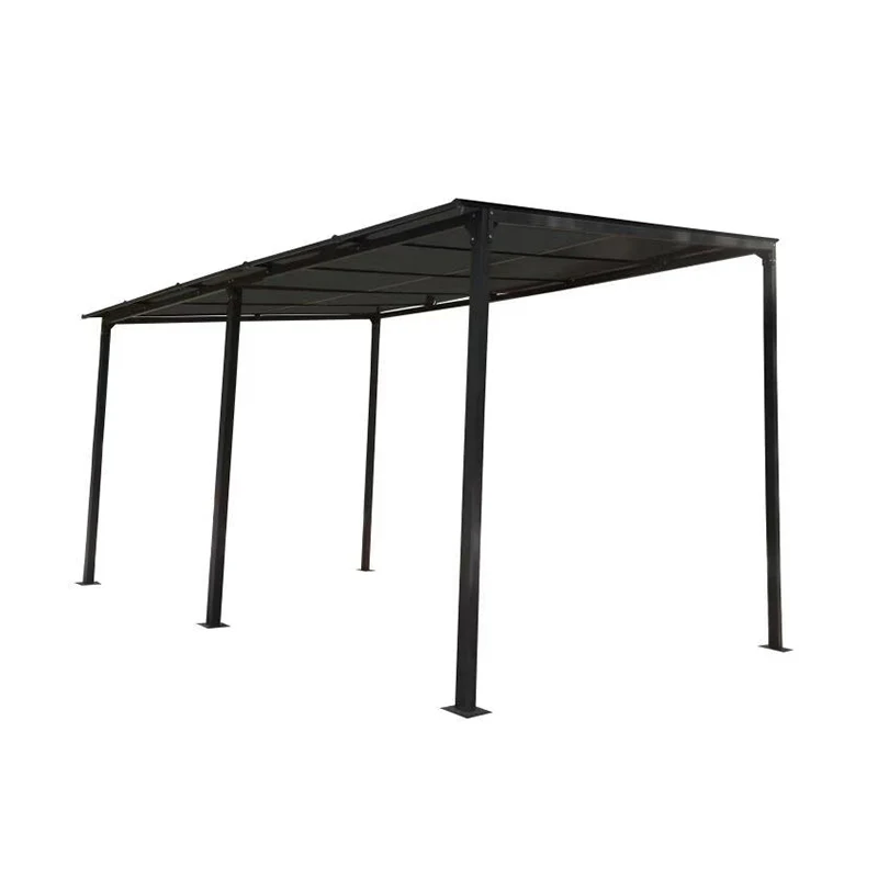 Garden Metal Gazebo Against the Eaves with Pc Cover