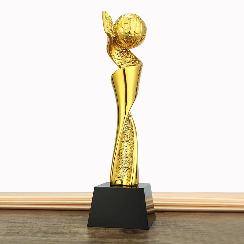 Custom Modern Resin gold plating Direct Sales Low MOQ Factory Price metal block trophy