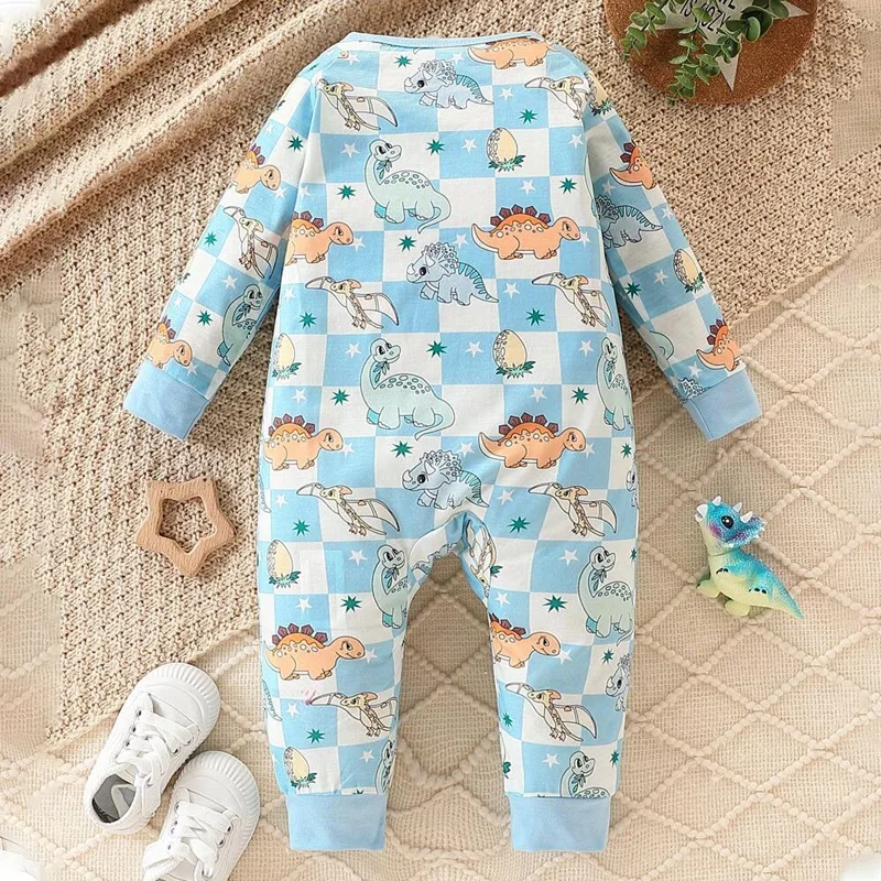 2023 Custom Knitted Bamboo Baby Pajamas Newborn Girl Romper with Zipper Print Pattern Boutique Winter/Spring Baby Clothing