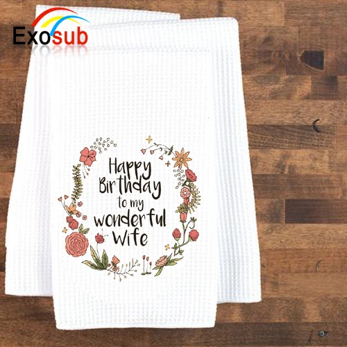Blank cotton kitchen tea towel printed for christmas season holiday