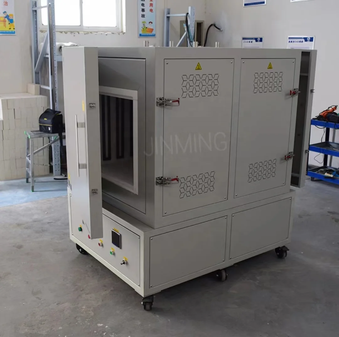 Double doors 1200C 1400C 1600C PID controlling ceramic sintering electric muffle furnace