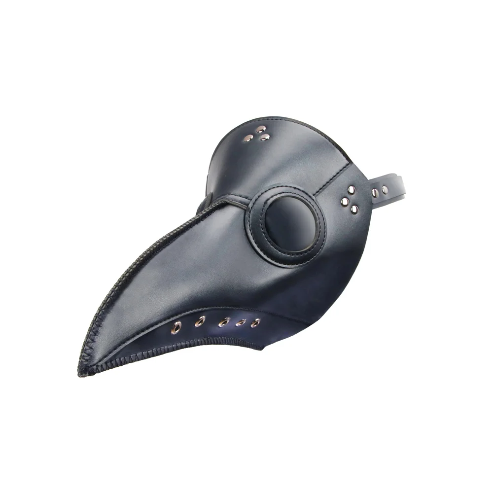 
Halloween Carnival Bird Animal Black Plague Doctor Steampunk PU Material Full Face Mask for Masquerade Party 