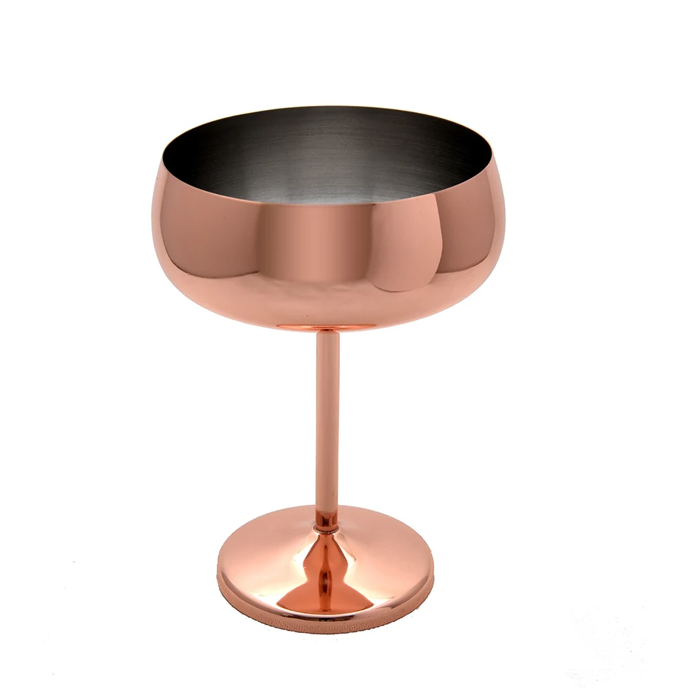 300ML stainless steel 304 copper cup rose gold goblet cocktail martini glass