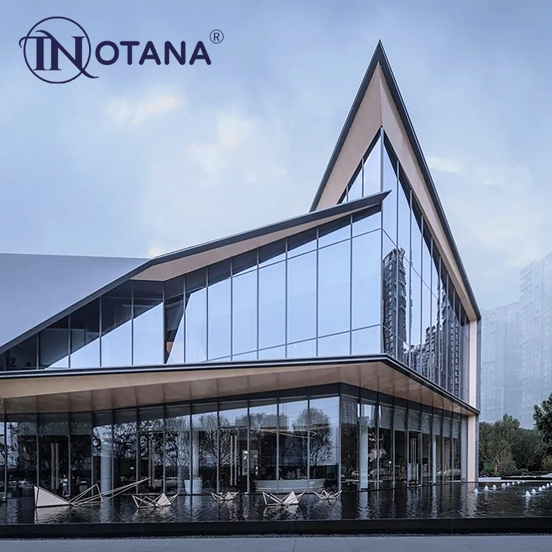 Half hidden frame glass curtain wall aluminum alloy hotel glass curtain wall engineering exhibition hall glass curtain wall