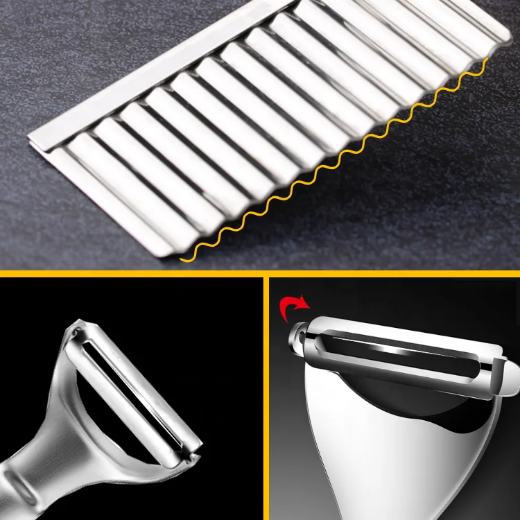 Wavy Crinkle Cutting Tool French Fry Slicer Cutter Vegetable Salad Chopping Knife Potato Cutter