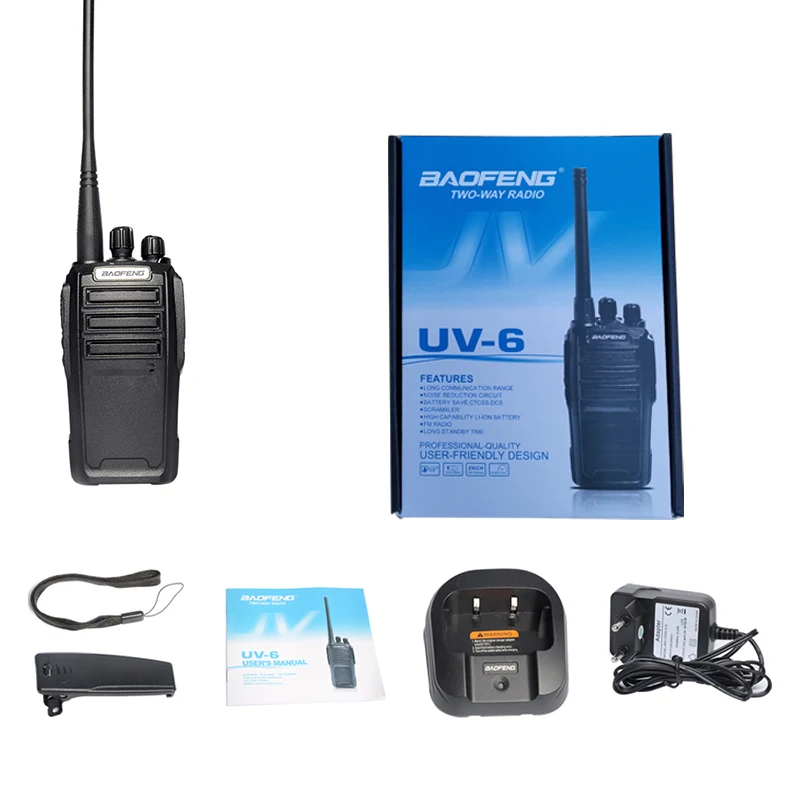 128CH двухдиапазонный УКВ BaoFeng UV-6 двухстороннее радио 5 Вт иди и болтай Walkie