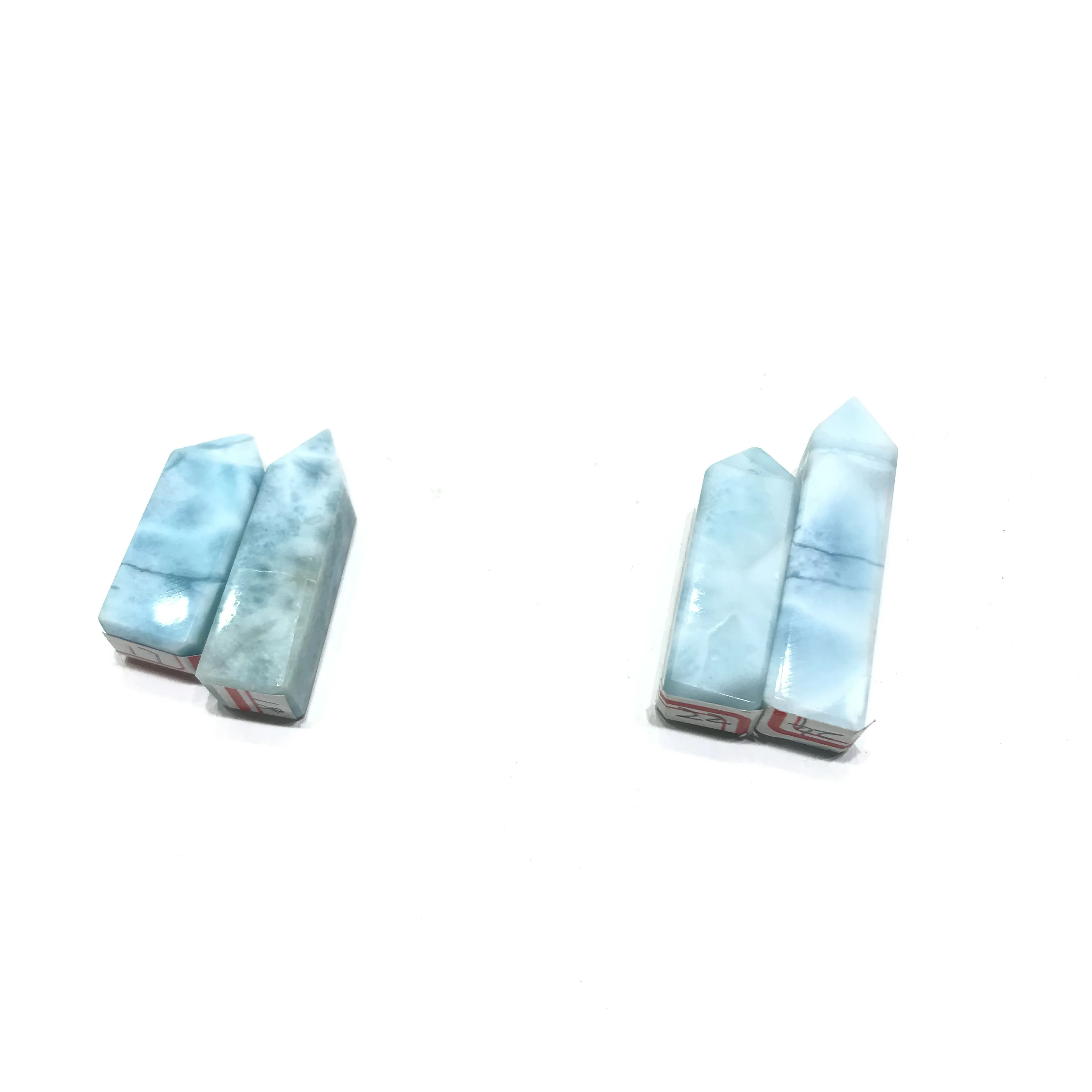 Natural High Quality Light Mini White Blue Small Larimar Crystal Tower For Home Decoration Pendant