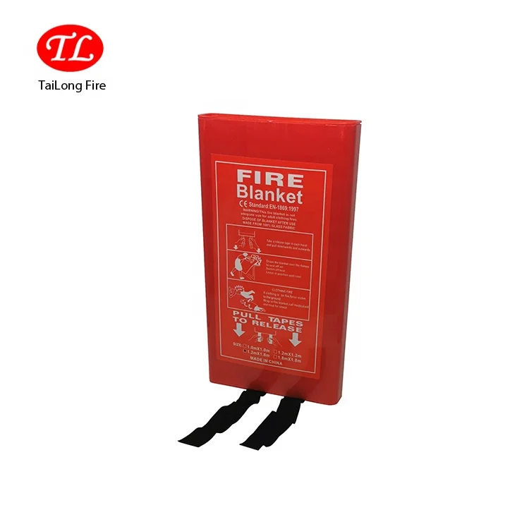 
TL 1.2m*1.2m EN 1869:1997 Certificate Fiberglass Fire Blanket Manufacturers In China with PVC Hard Box 