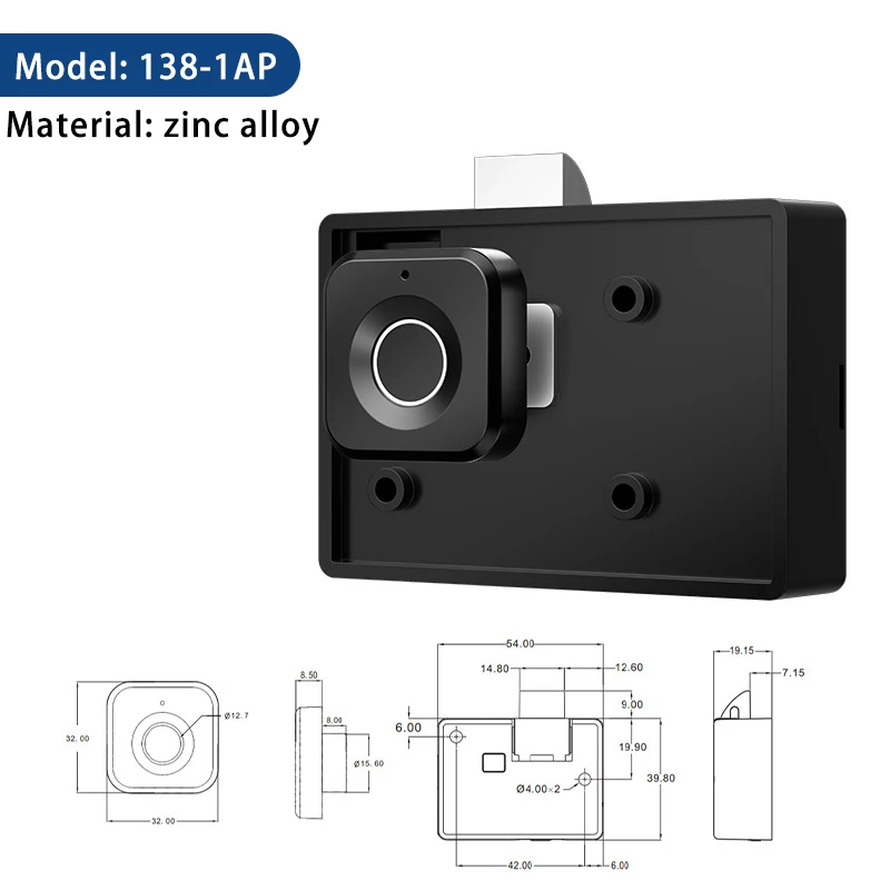 High Quality Drawer Lock Smart Cabinet Door Hidden Biometric Smart Electronic Fingerprint Cabinet Drawer Lock