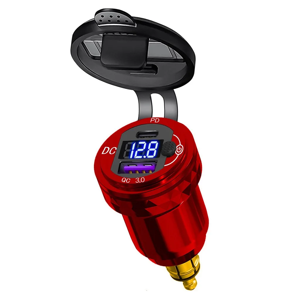 Power Adapter Hella DIN Plug Socket Universal Waterproof 30W QC3.0 USB Type C PD Fast Charger for BMW Ducati Triumph Motorcycle