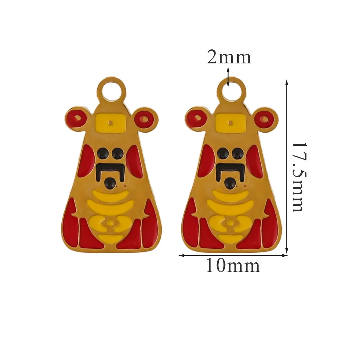 Китайский традиционный дизайн красный цвет эмаль очарование золотой нержавеющей стали кулон для праздничных свадебных ювелирных изделий ремесло