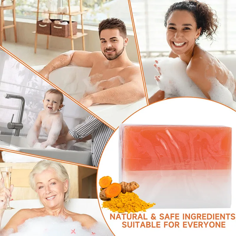 Private Label Natural Handmade Lemon Soap Face Dark Spot Anti Acne Turmeric And Kojic Acid Soap
