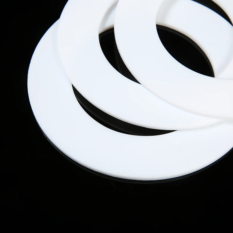 Odm/oem FF/RF white flange corrosion-resistant chemical PTFE gasket molded round spacer