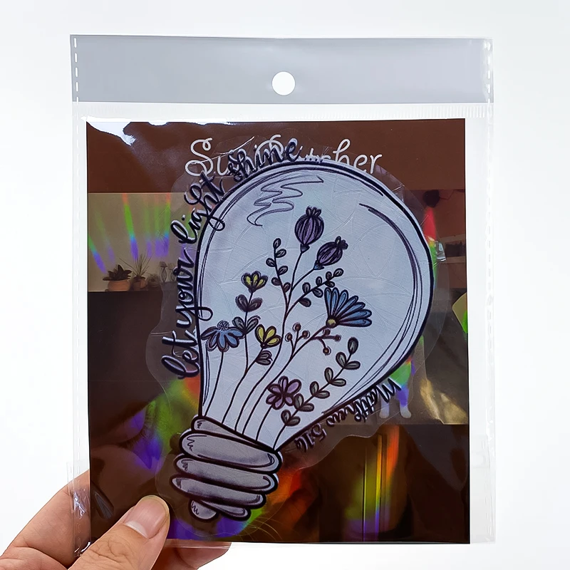 Wholesale Custom Size And Shape Printing Suncatcher Film Window Cling Sticker Rainbow Sun Catcher Decal
