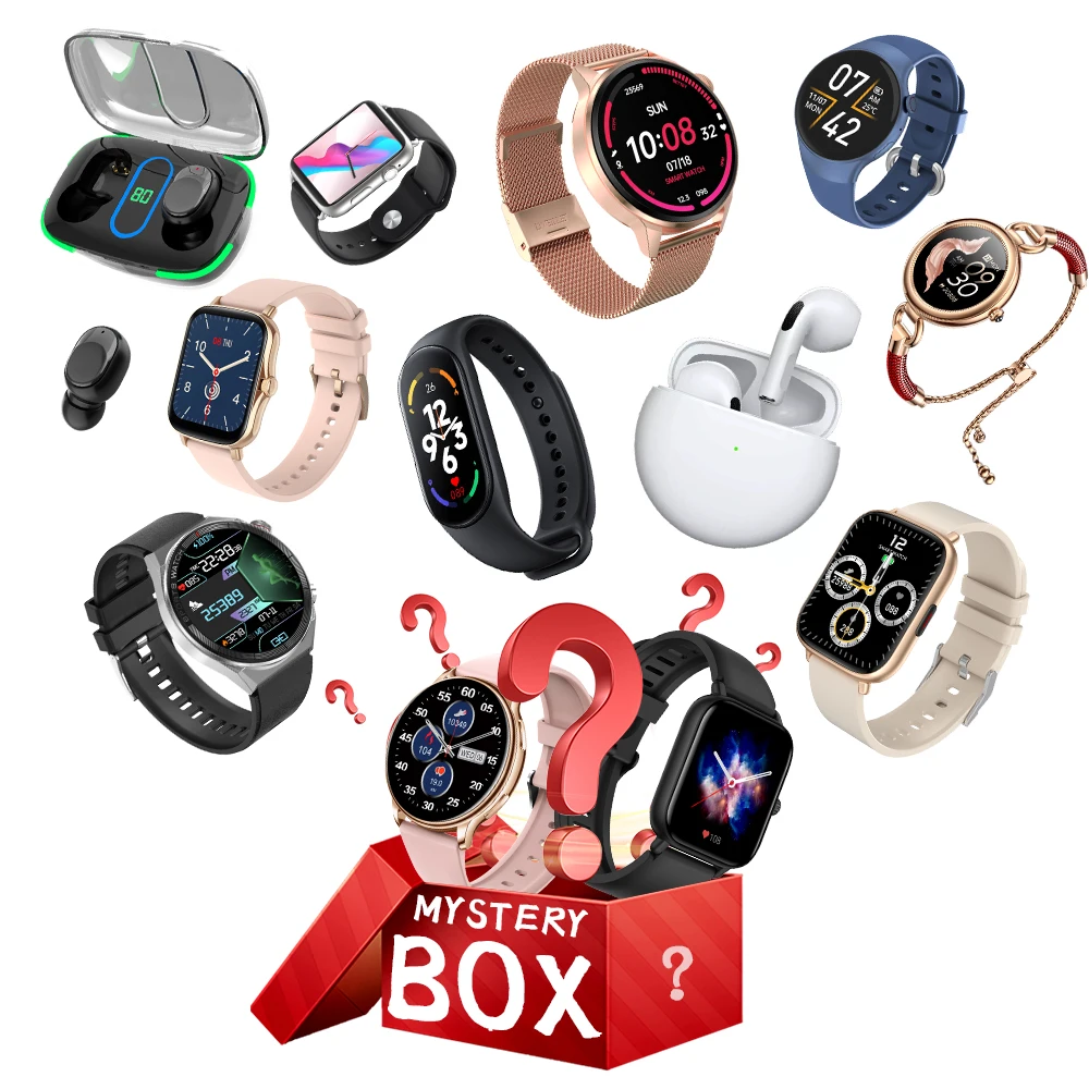 Mystery Box Lucky Surprise Box Electronic 3C Ladies Men Kid Elder Smart Watch Band Earphone Headphone Blind 100% True Gift Boxes