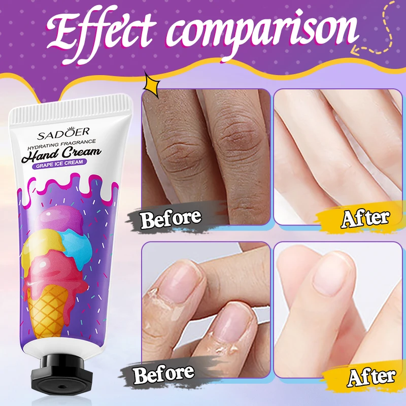 OEM SADOER Fruit Plant Moisturizing Hand Cream Green Tea Orange Repair Dry Skin Lotion Nourishing Whitening Organic Hand Cream