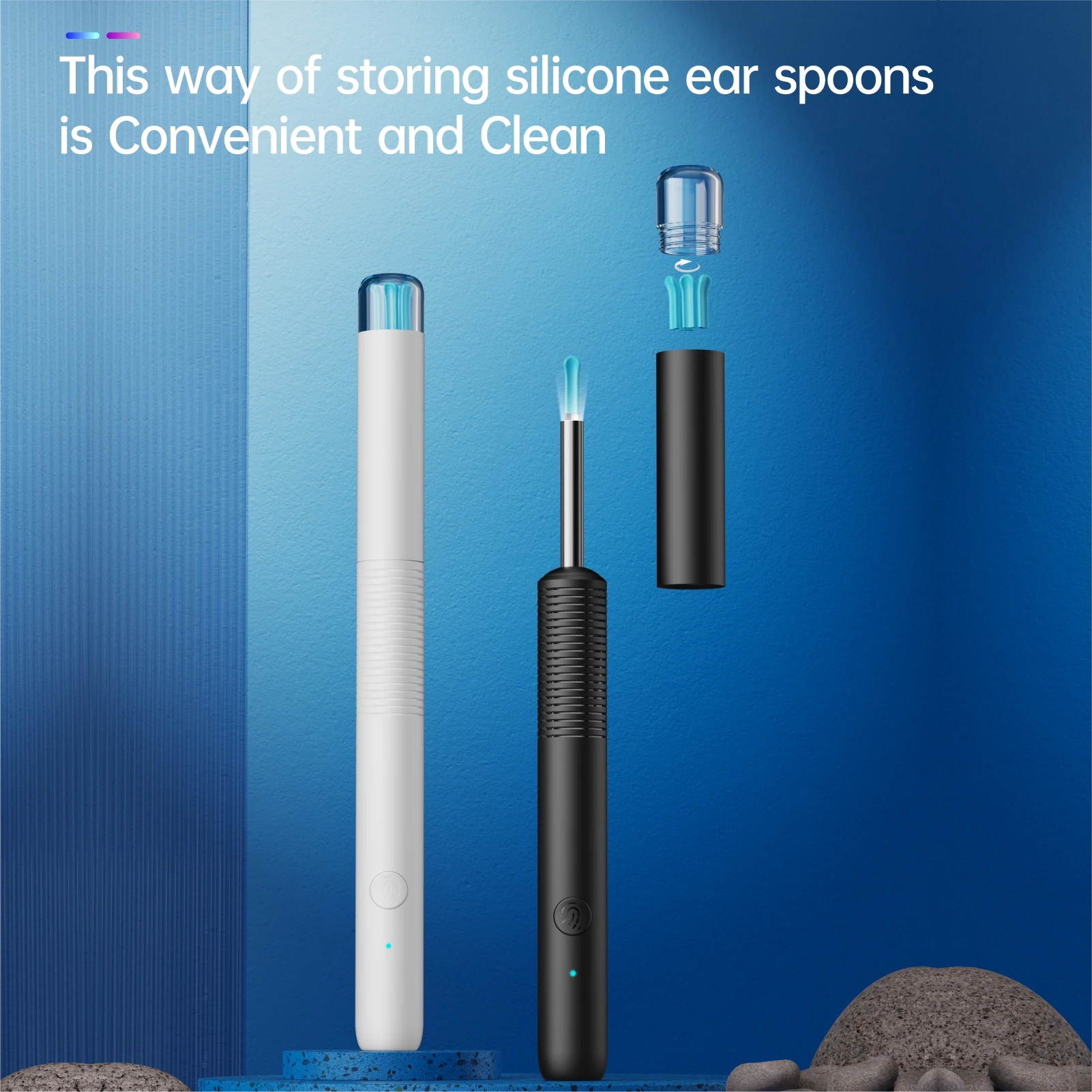 B - Portable Mini Visual Ear Pick Wifi Connection Using 10MP Camera to Remove Earwax Electric Wax Removal Tool