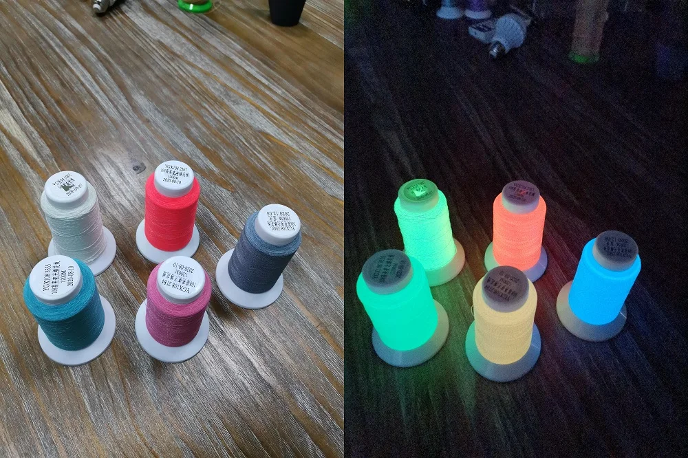 color glowing thread