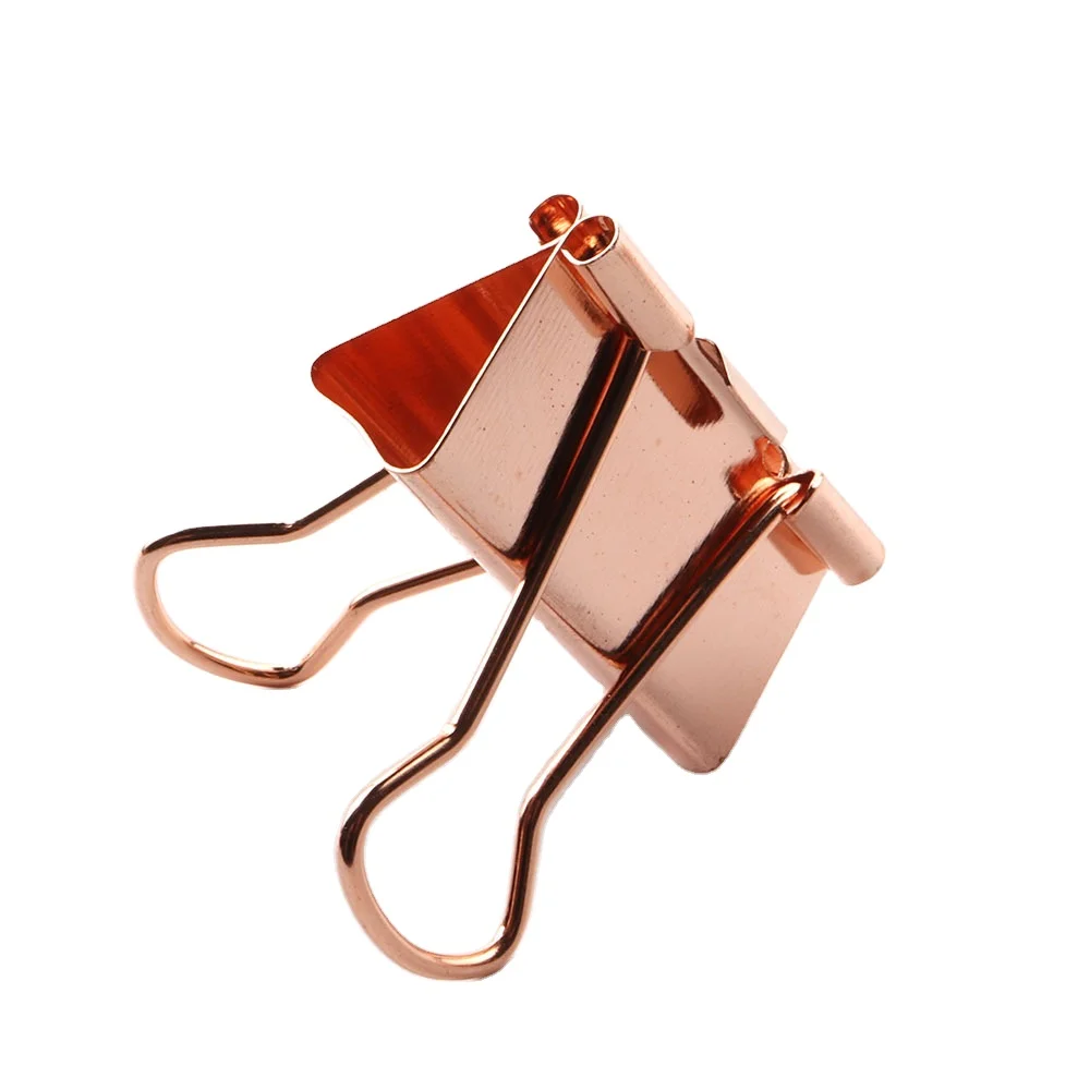 Creative 15mm Gold Rose Gold binder clips Long tail Clips