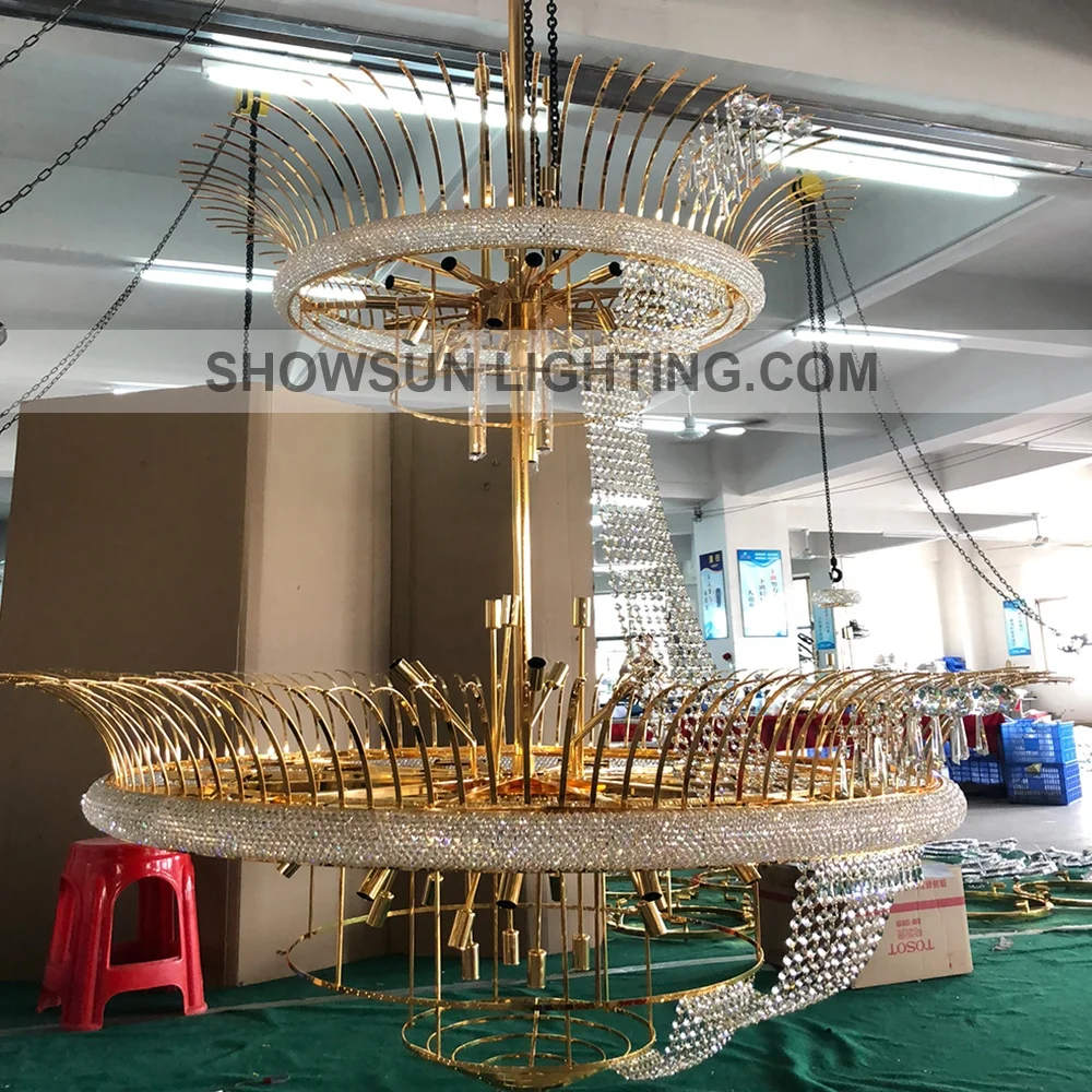 Large Hotel Crystal Lighting French Lustre Empire Chandelier