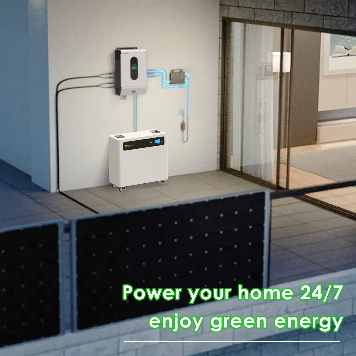 Movable 10kwh 15kwh 51.2v 48v Lithium Lion LiFepo4 Solar Battery Pack Home Energy Storage Battery with Idler Wheel
