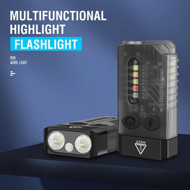 Boruit New Arrival V10 Mini Keychain LED Flashlight Rechargeable UV Light With Memory Function Magnet function And Beeping Alar