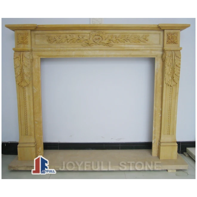
Decorative indoor Western White Marble Fireplace Mantel Surrounds 