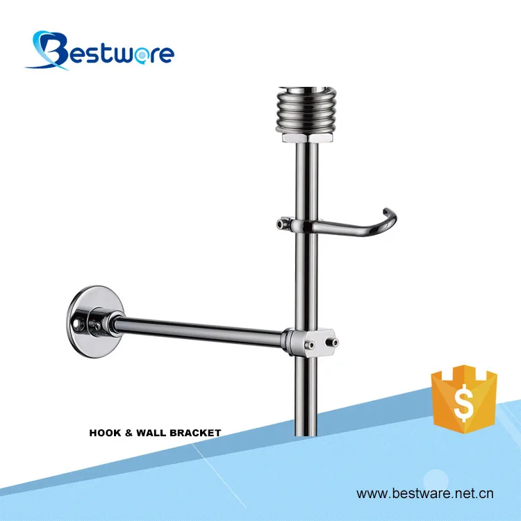 Brushed Goose Neck Sample Wall Splash Mount Water Faucets Spring Loaded Rinser with Move Hose Prerinse Watermark Sink