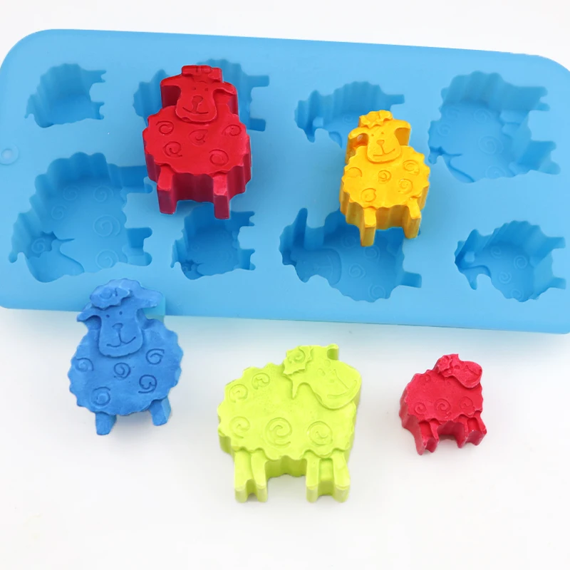 1191 8 cavity sheep mutton shape Dolphin beluga Penguin bream silicone chocolate mold Kitchen baking utensils soap mold trays